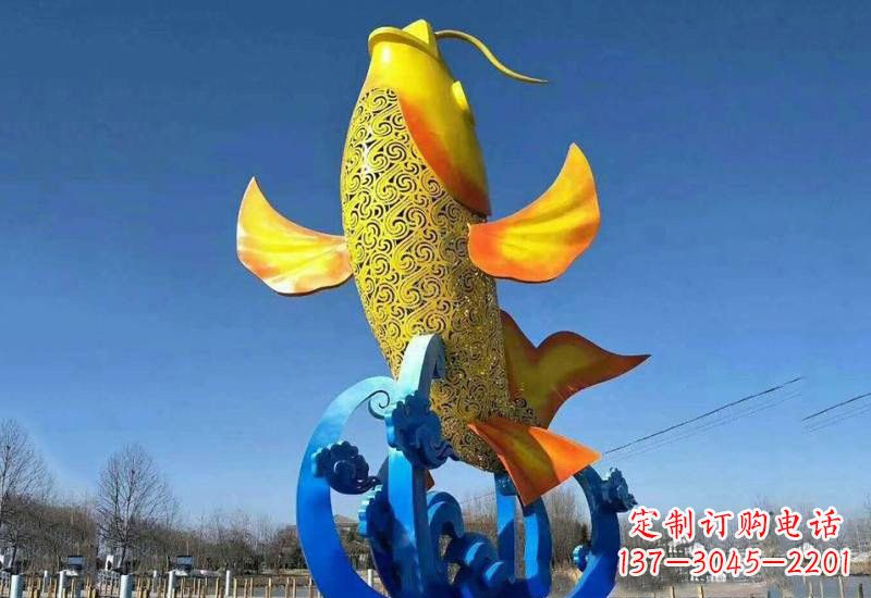 泰安不锈钢鲤鱼雕塑——城市的一道风景线