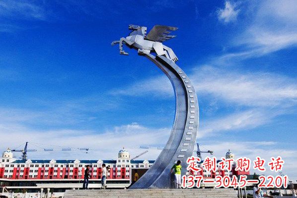 泰安精美不锈钢飞马雕塑
