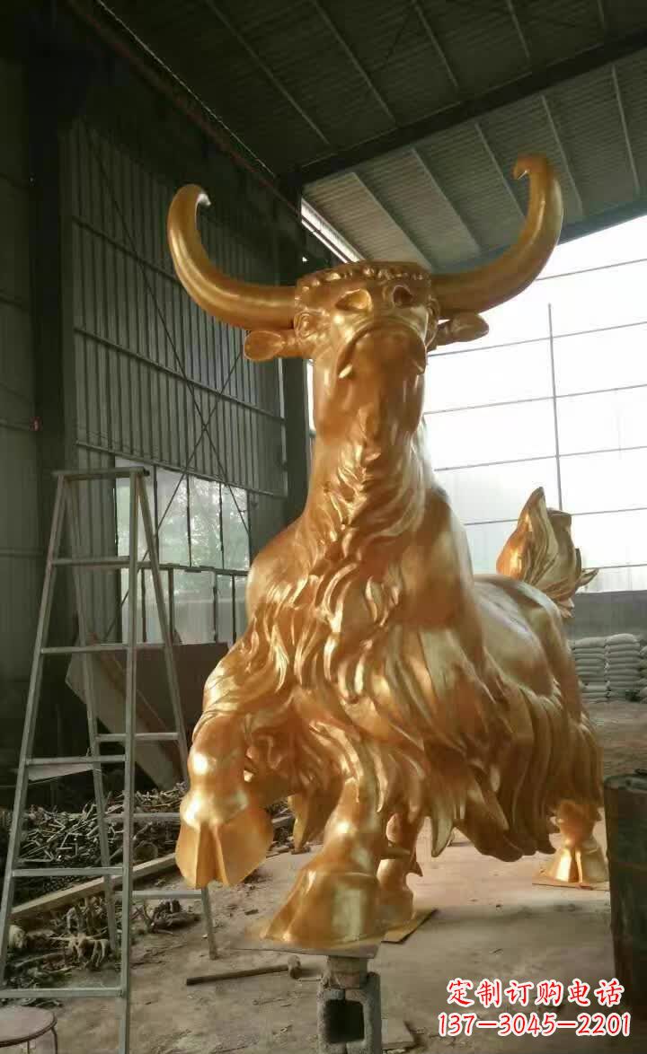 泰安不锈钢城市钛金牦牛雕塑