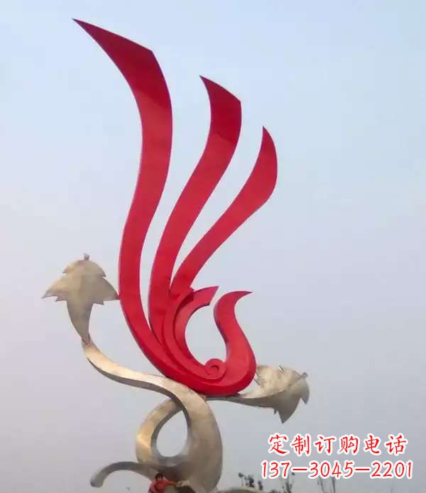 泰安不锈钢城市的凤凰雕塑