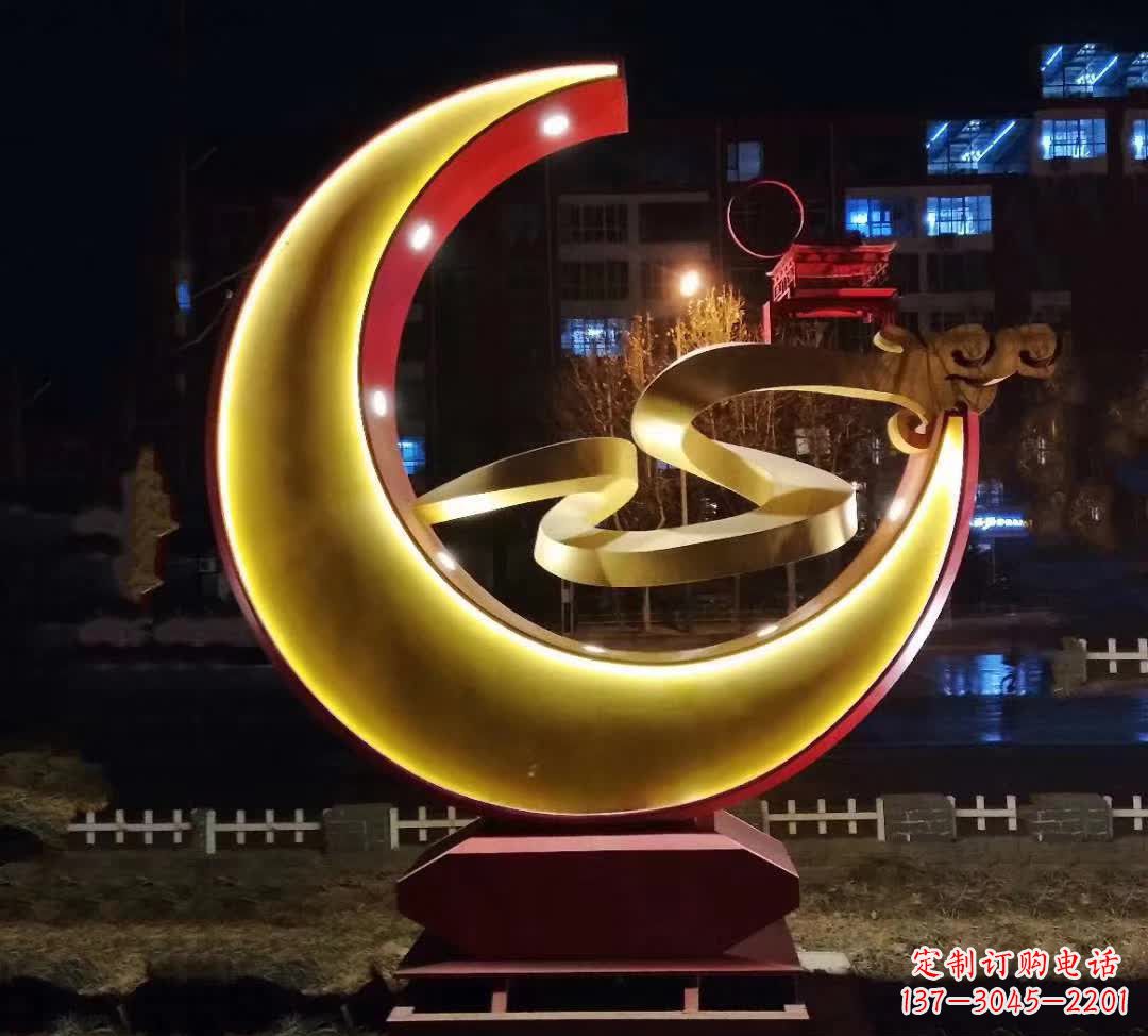 泰安绚丽的不锈钢月亮雕塑