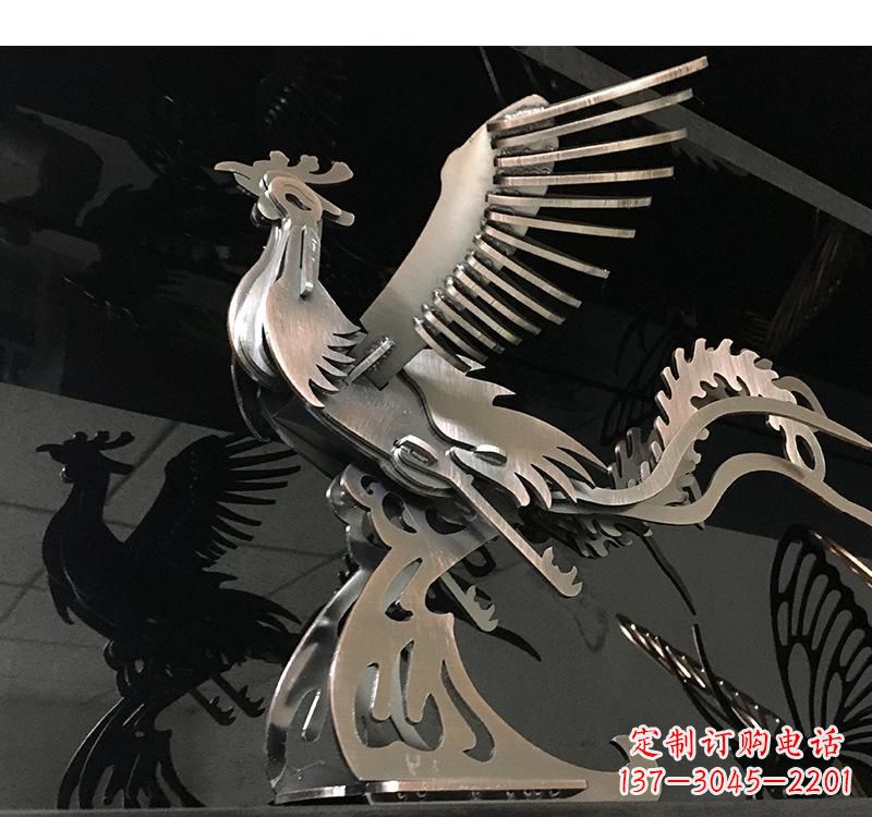 泰安不锈钢凤凰雕塑精美的艺术品