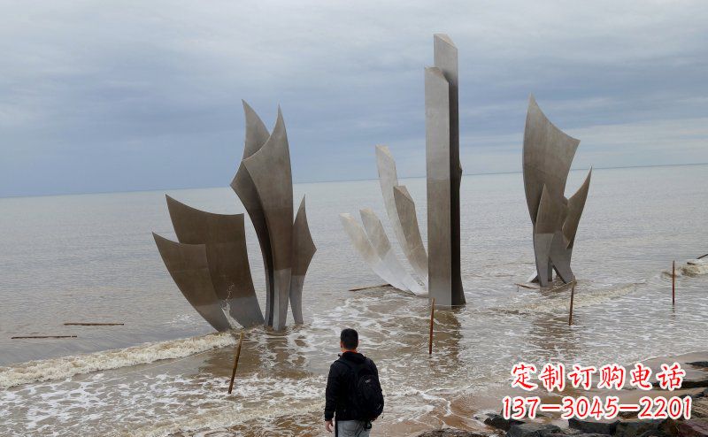泰安不锈钢船帆海边景观雕塑