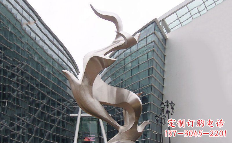 泰安不锈钢抽象大雁鸽子雕塑