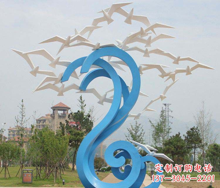 泰安不锈钢抽象大雁雕塑1