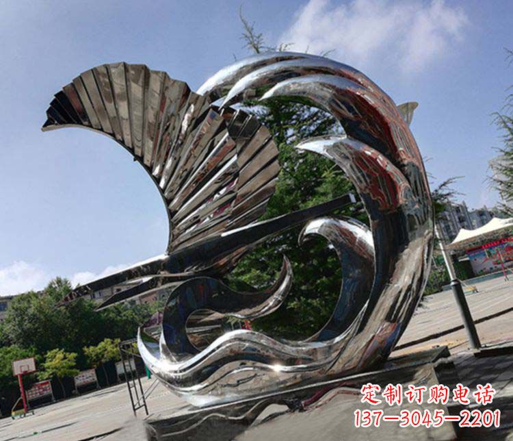泰安不锈钢帆船雕塑象征海上生活的艺术精品