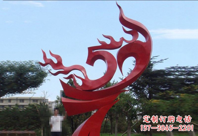 泰安不锈钢凤凰涅槃雕塑——象征着新生