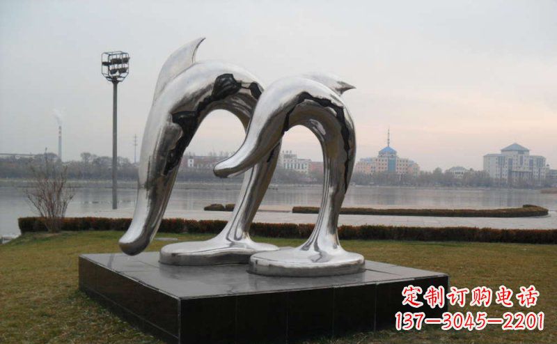 泰安精致的不锈钢海豚雕塑