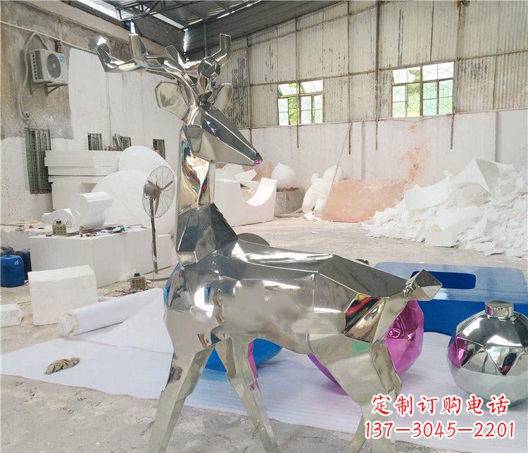 泰安不锈钢梅花鹿雕塑