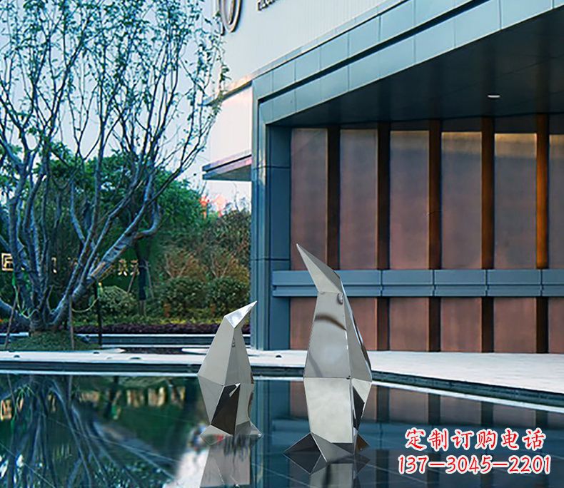 泰安不锈钢企鹅雕塑一件来自大自然的艺术品