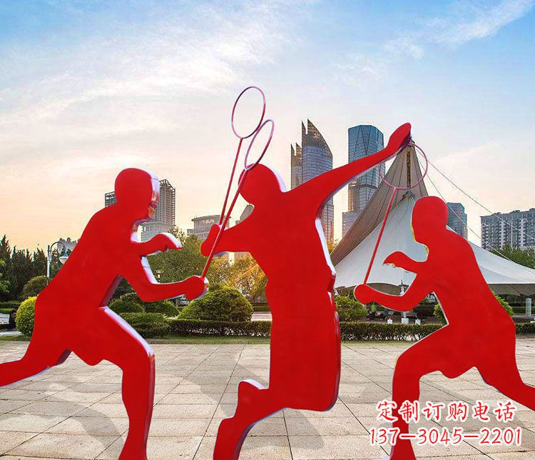 泰安羽毛球雕塑以不锈钢为原料的精美艺术品