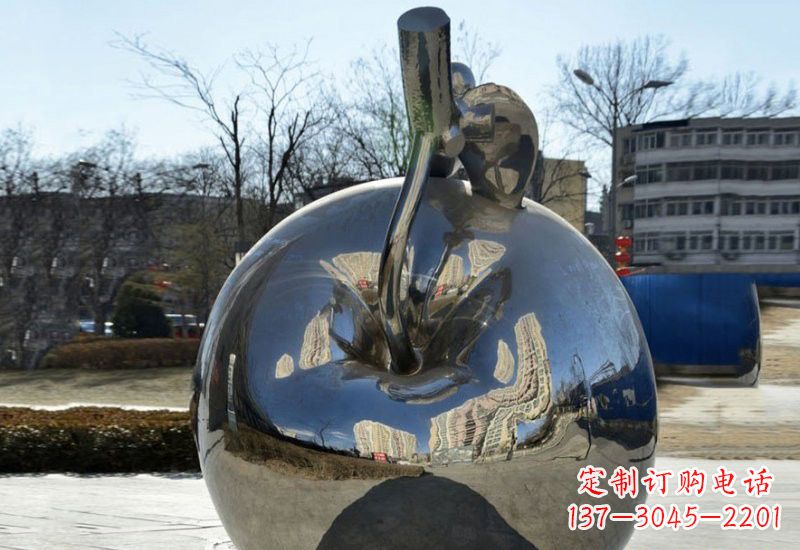 泰安精致的不锈钢苹果雕塑