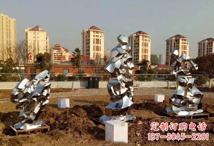 泰安不锈钢抽象镜面太湖石雕塑