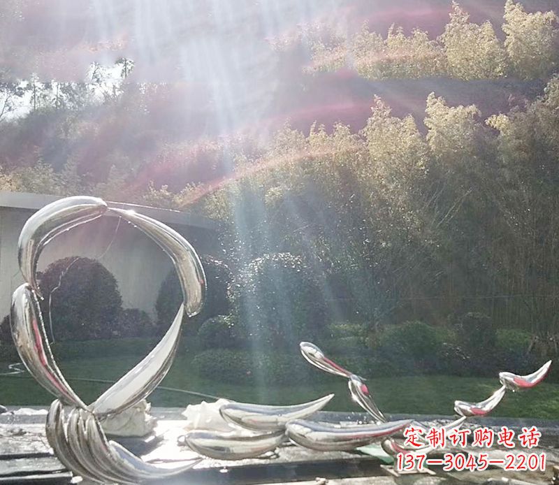 泰安不锈钢抽象鲤鱼雕塑