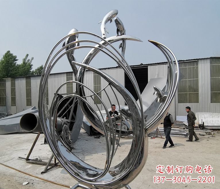 泰安精美不锈钢跃龙门雕塑