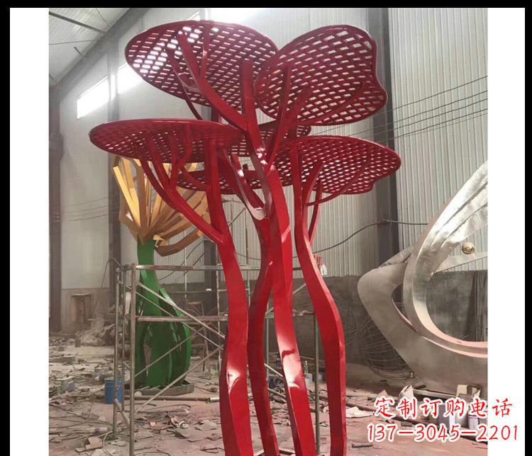 泰安不锈钢蘑菇景观雕塑