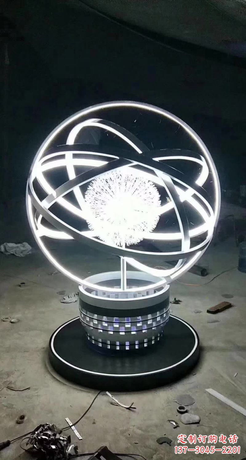 泰安不锈钢蒲公英圆环雕塑艺术之美