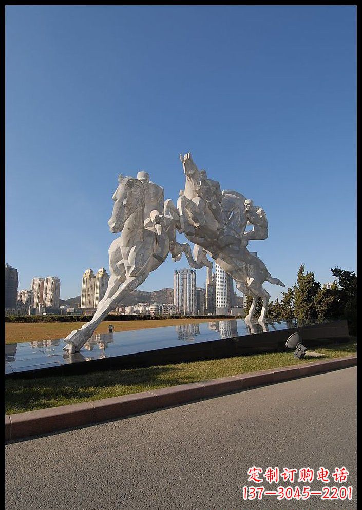 泰安不锈钢骑马雕塑精美的艺术品