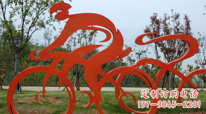 泰安不锈钢自行车雕塑捕捉运动精神