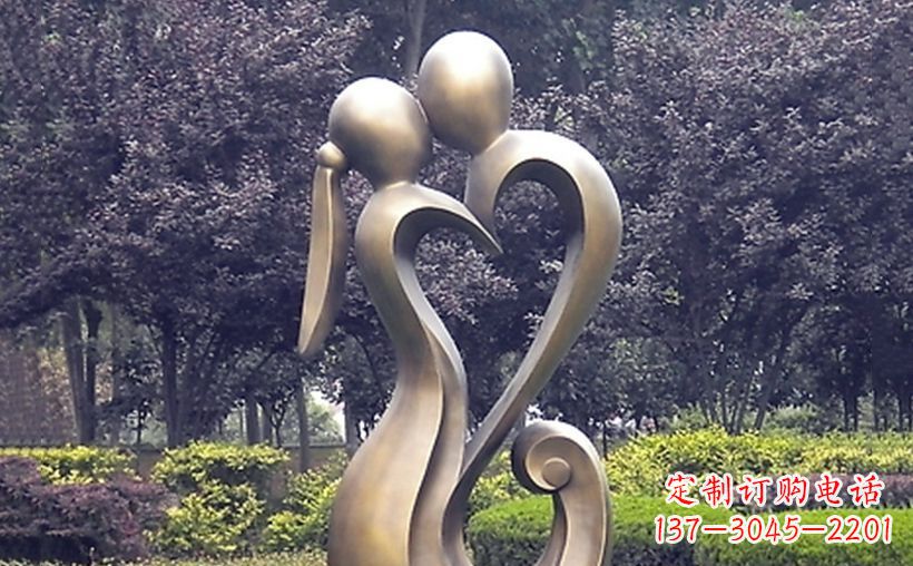 泰安不锈钢抽象情侣公园雕塑