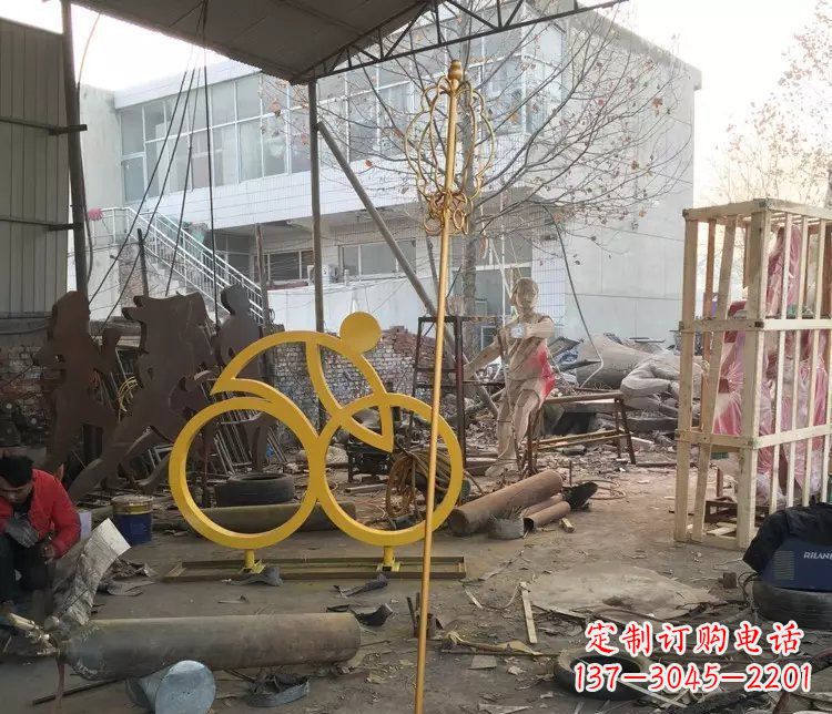 泰安不锈钢自行车雕塑——象征着健康、积极的生活方式