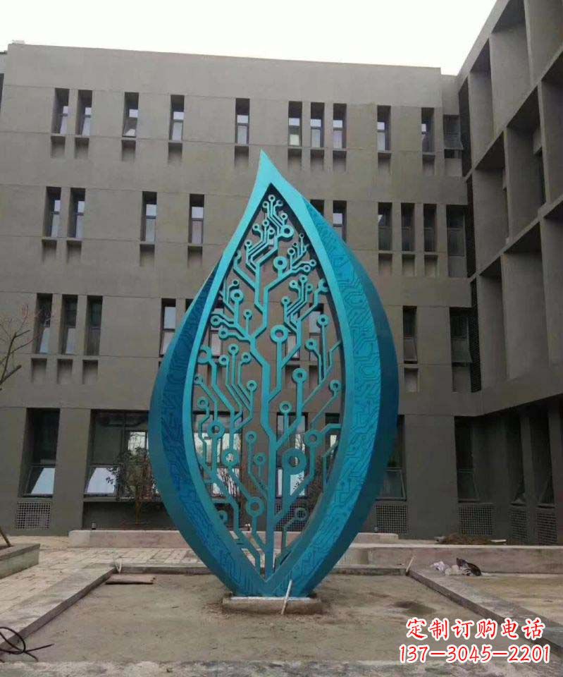 泰安不锈钢树叶雕塑精美的艺术品