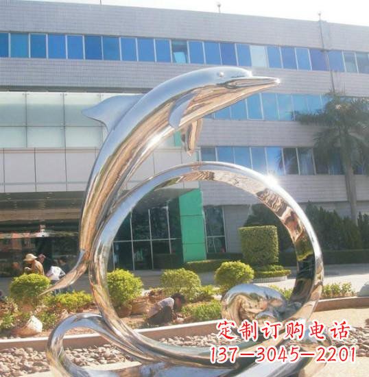 泰安不锈钢海豚雕塑精致而灵动