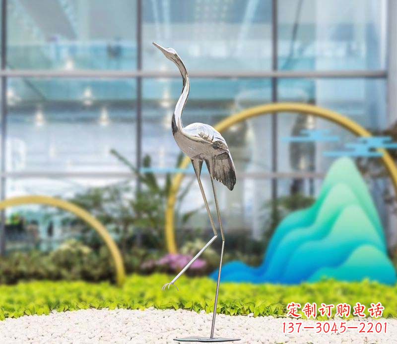 泰安不锈钢仙鹤雕塑传承中国古典文化