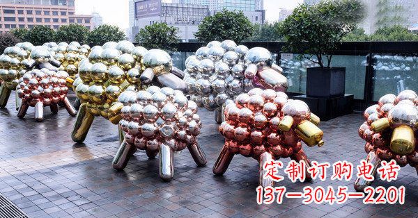 泰安不锈钢动物雕塑——小羊肖恩动物广场