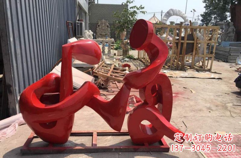 泰安不锈钢音符雕塑传递美丽的音乐