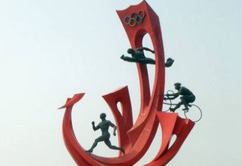 泰安运动员雕塑缅怀奥运会的荣耀