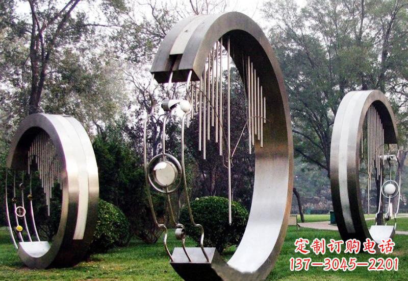 泰安不锈钢圆环雕塑——聆听之美