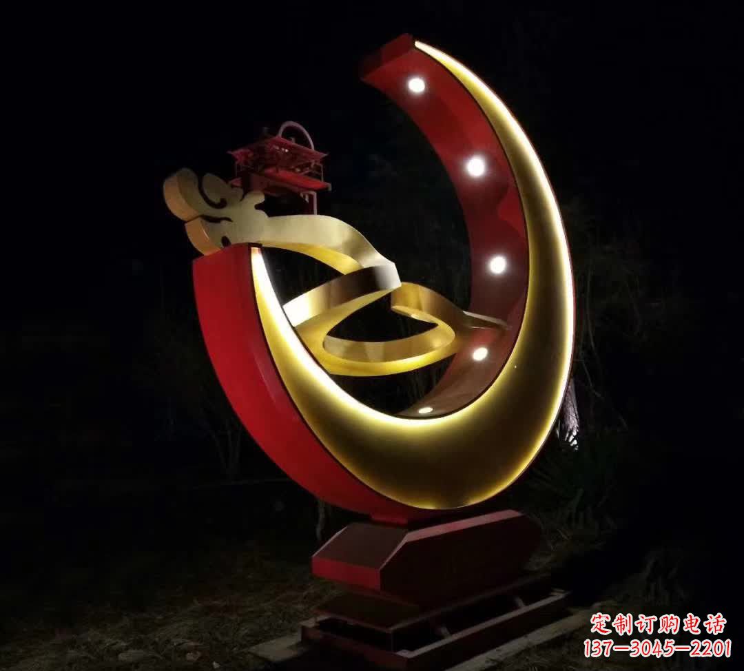 泰安不锈钢月亮雕塑静谧中的经典之美