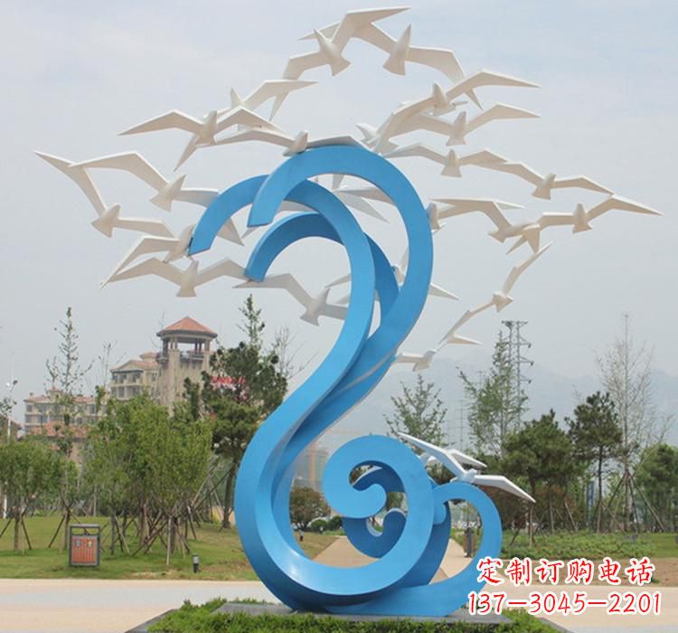 泰安新题目精美不锈钢大雁雕塑