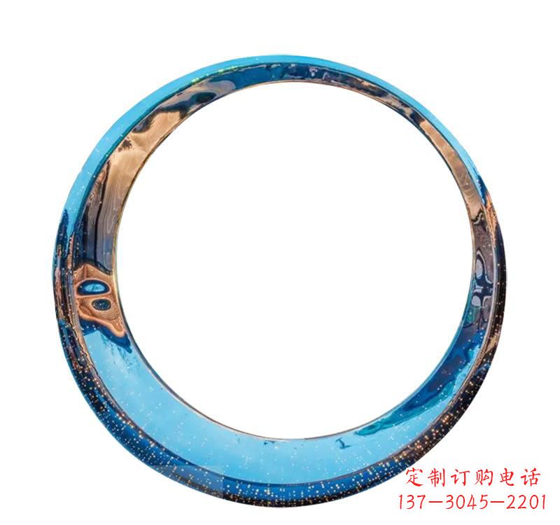 泰安不锈钢创意景观圆环雕塑——美化城市的创意艺术
