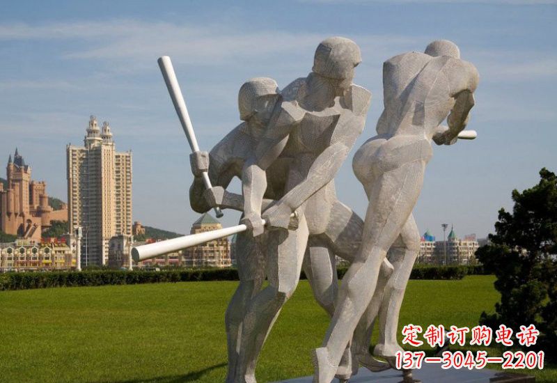 泰安棒球雕塑象征着美好回忆