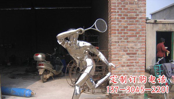 泰安不锈钢打羽毛球雕塑 (2)