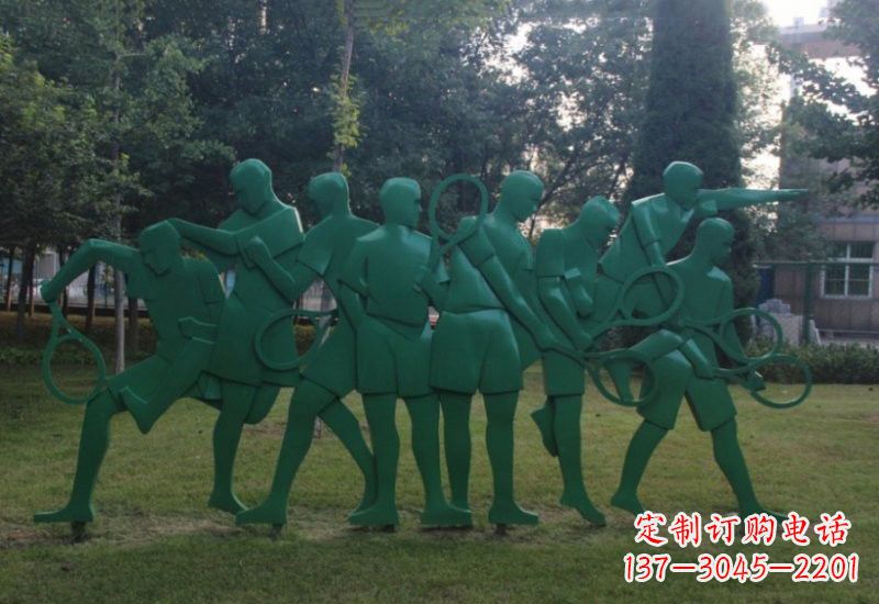 泰安不锈钢打羽毛球人物雕塑