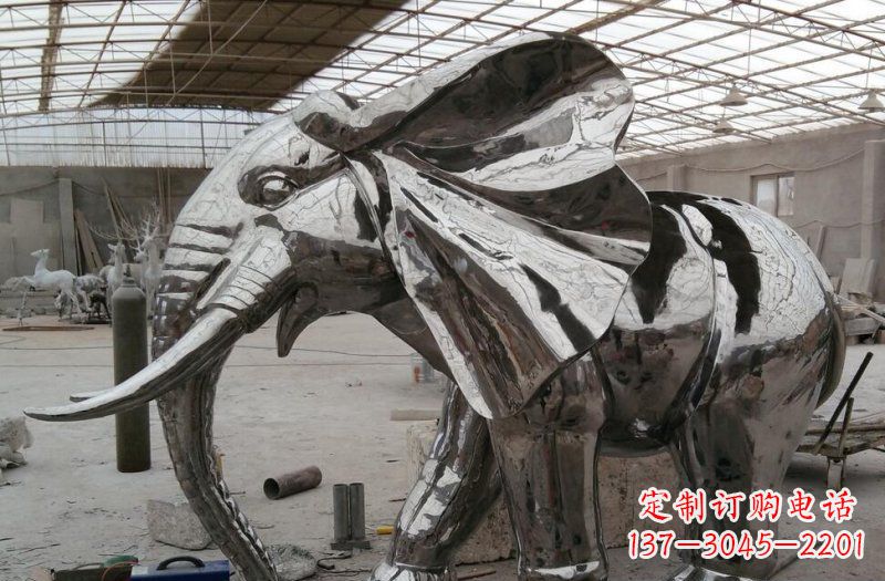 泰安不锈钢大象广场动物雕塑