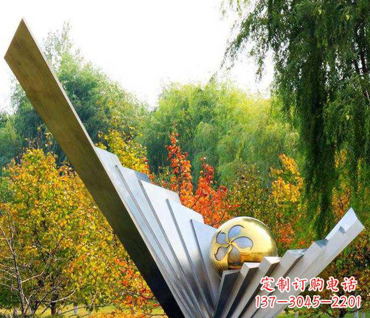 泰安不锈钢大型翅膀景观雕塑