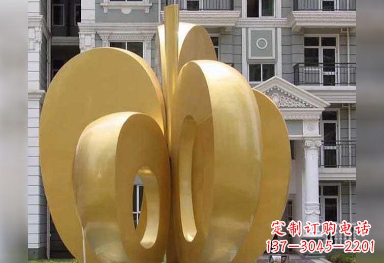 泰安不锈钢大型苹果雕塑