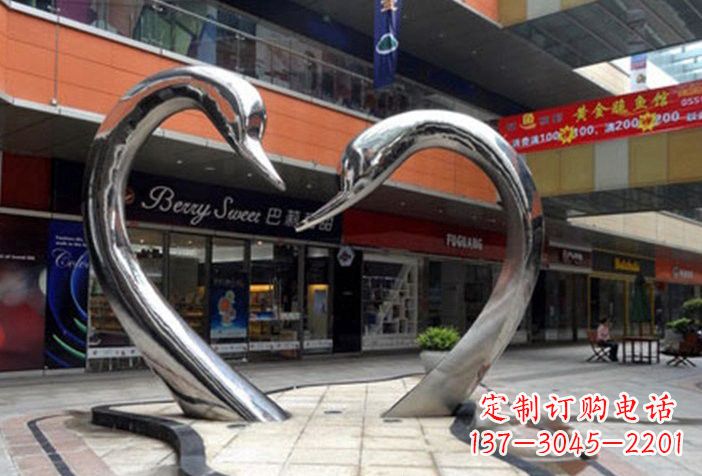 泰安不锈钢大型抽象天鹅雕塑
