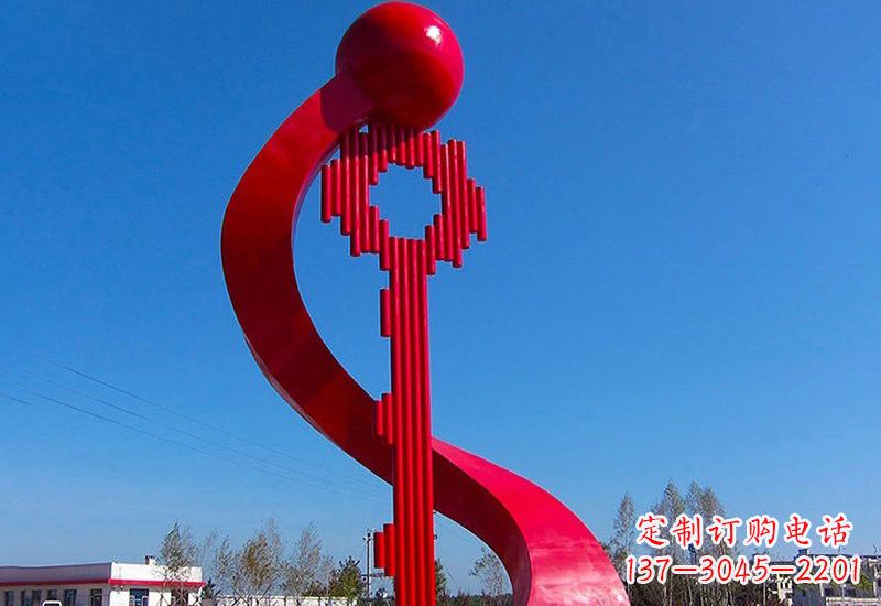 泰安不锈钢大型抽象钥匙雕塑