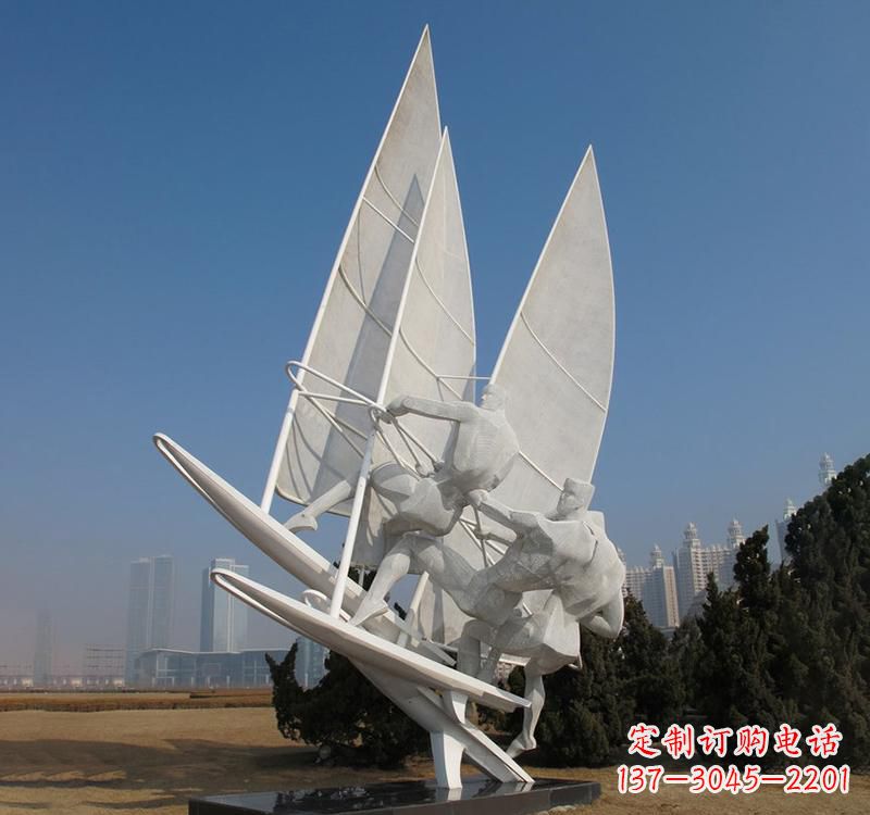 泰安不锈钢大型帆船雕塑海洋精神的象征