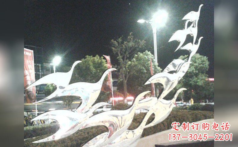 泰安不锈钢大雁雕塑——灿烂的翱翔