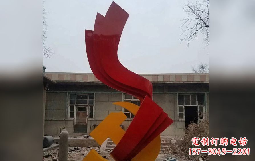 泰安不锈钢党徽雕塑——为共产主义奠基