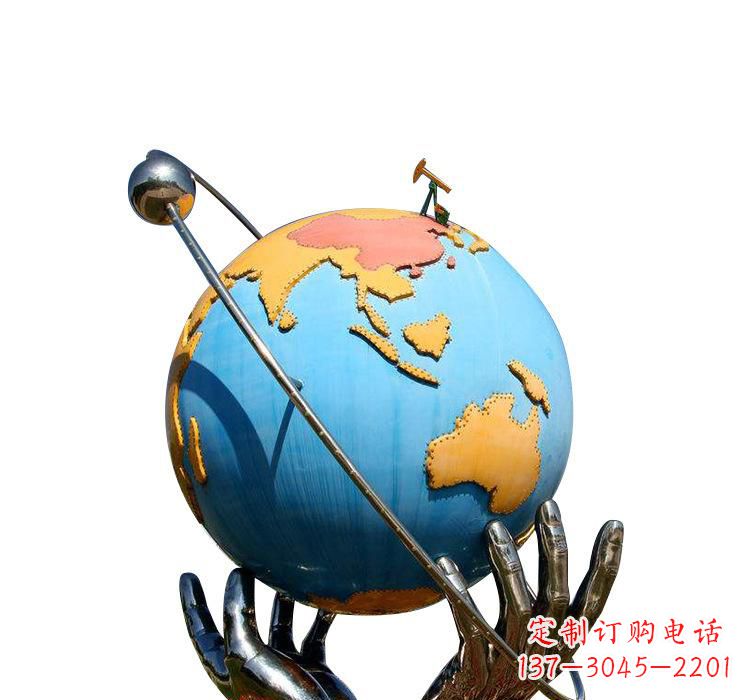 泰安不锈钢地球雕塑象征着世界和平