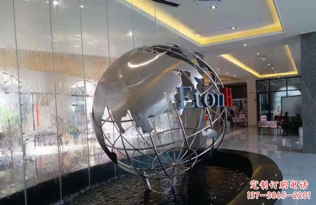 泰安大地见证——不锈钢地球仪喷泉雕塑