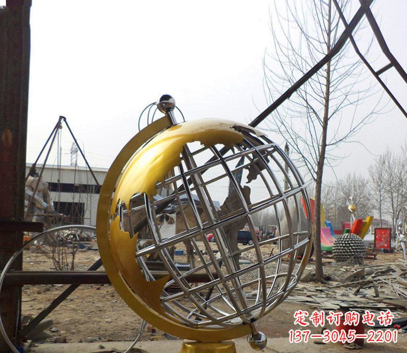 泰安不锈钢地球仪雕塑象征着美好未来