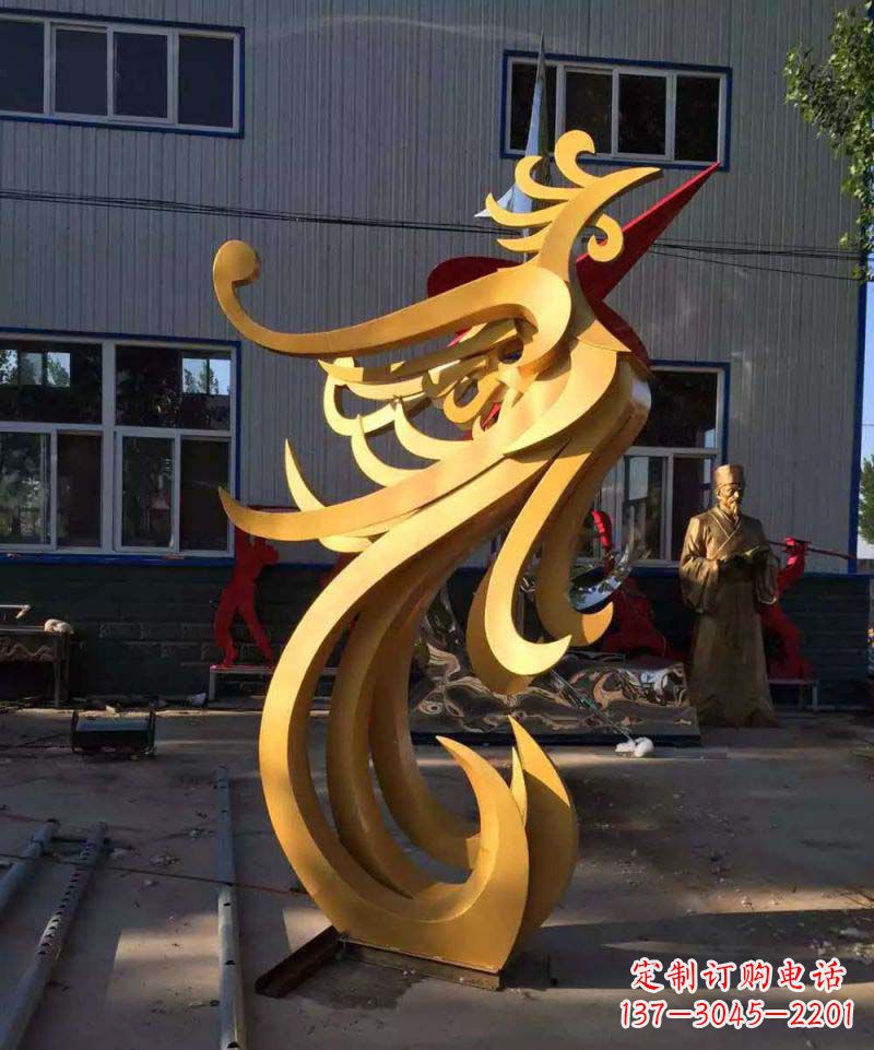 泰安不锈钢雕刻凤凰雕塑传承精美工艺